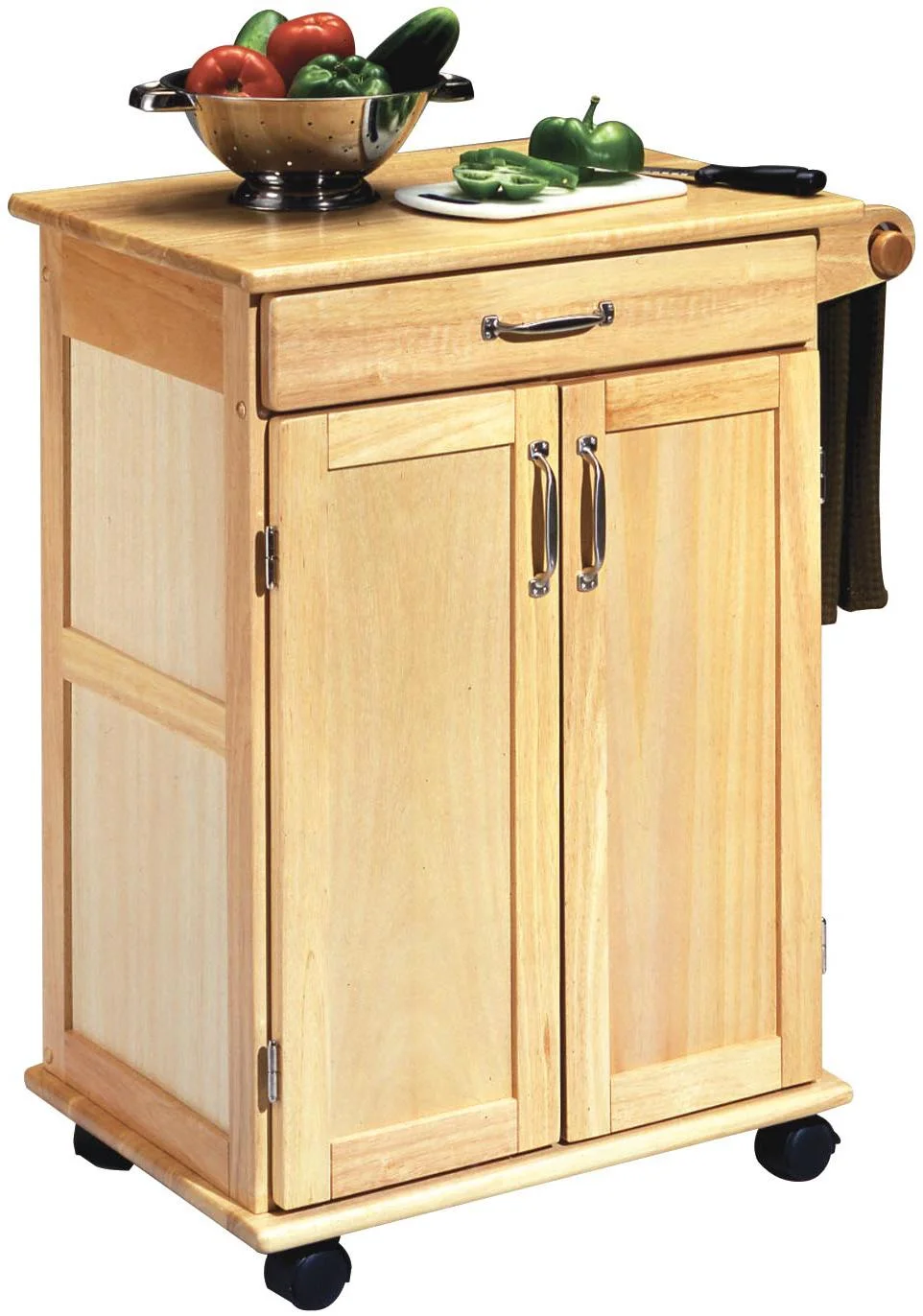 homestyles Kitchen Carts 504095 Transitional Paneled Door Kitchen Cart